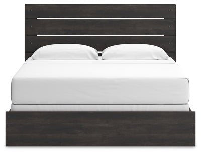 Hollivern King Panel Bed - Dark Gray Panel Bed modern furniture Contempo Furniture