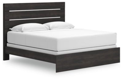 Hollivern King Panel Bed - Dark Gray Panel Bed modern furniture Contempo Furniture