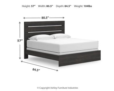 Hollivern King Panel Bed - Dark Gray Panel Bed modern furniture Contempo Furniture