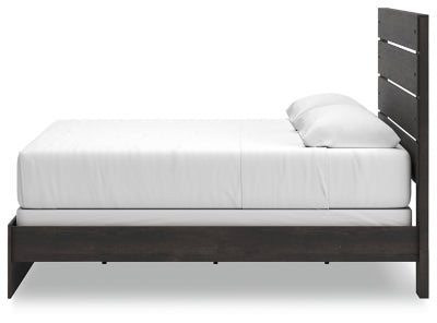 Hollivern King Panel Bed - Dark Gray Panel Bed modern furniture Contempo Furniture