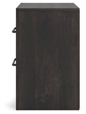 Hollivern Nightstand - Dark Gray Nightstand w/ Charging Station modern furniture Contempo Furniture