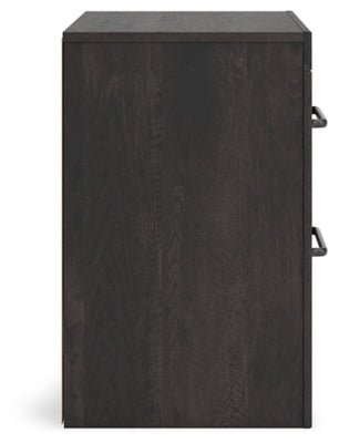Hollivern Nightstand - Dark Gray Nightstand w/ Charging Station modern furniture Contempo Furniture