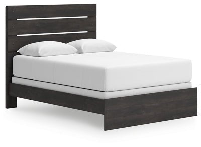 Hollivern Queen Panel Bed - Dark Gray Panel Bed modern furniture Contempo Furniture