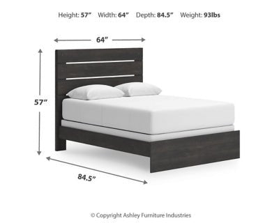Hollivern Queen Panel Bed - Dark Gray Panel Bed modern furniture Contempo Furniture