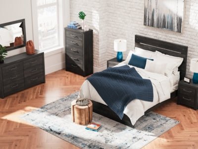Hollivern Queen Panel Bed - Dark Gray Panel Bed modern furniture Contempo Furniture