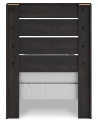 Hollivern Twin Panel Bed - Dark Gray Panel Bed modern furniture Contempo Furniture