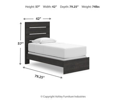 Hollivern Twin Panel Bed - Dark Gray Panel Bed modern furniture Contempo Furniture