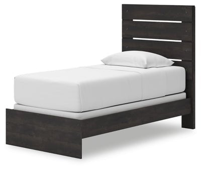 Hollivern Twin Panel Bed - Dark Gray Panel Bed modern furniture Contempo Furniture