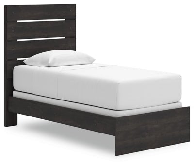Hollivern Twin Panel Bed - Dark Gray Panel Bed modern furniture Contempo Furniture