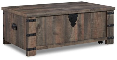 Hollum Lift - Top Coffee Table - Dark Brown Cocktail Table modern furniture Contempo Furniture