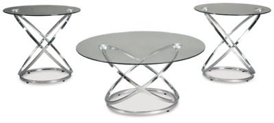 Hollynyx Table (Set of 3) - Pearl Silver Table Set modern furniture Contempo Furniture