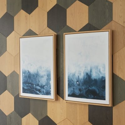 Holport Wall Art (Set of 2) - Blue Framed Prints modern furniture Contempo Furniture