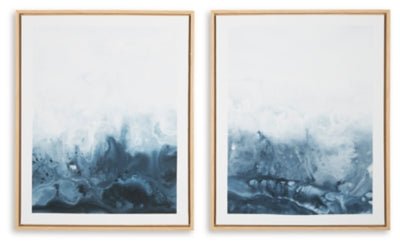 Holport Wall Art (Set of 2) - Blue Framed Prints modern furniture Contempo Furniture