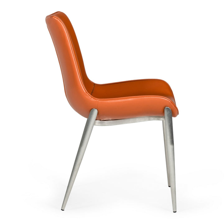 Holt - Modern Cognac Eco-Leather Dining Chair (Set of 2)