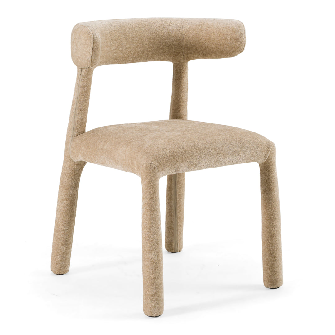 Homan  Modern Beige Velvet Dining Chair