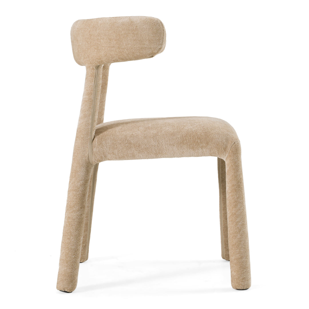 Homan  Modern Beige Velvet Dining Chair