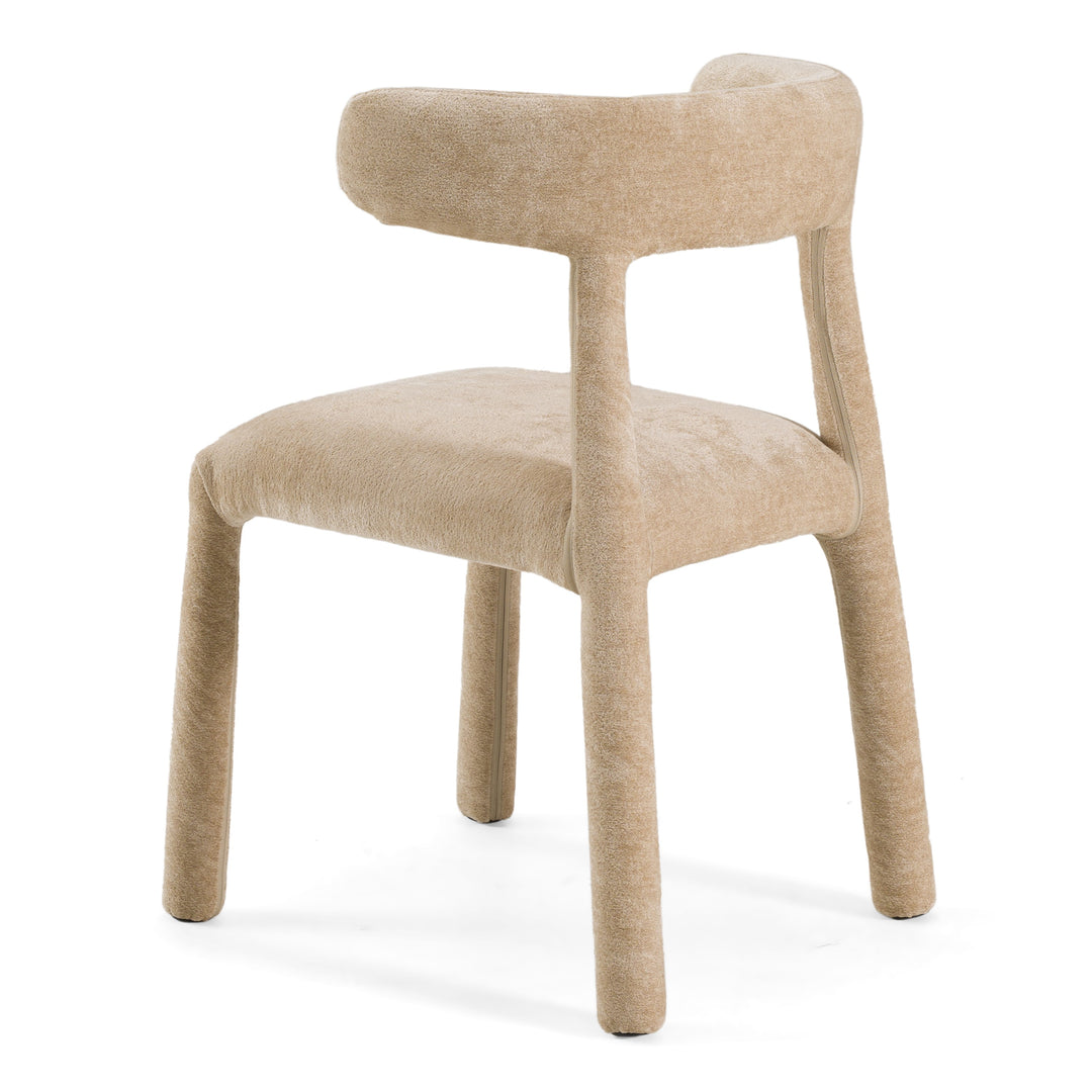Homan  Modern Beige Velvet Dining Chair