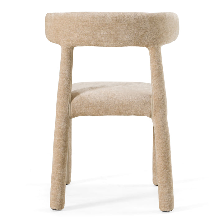 Homan  Modern Beige Velvet Dining Chair