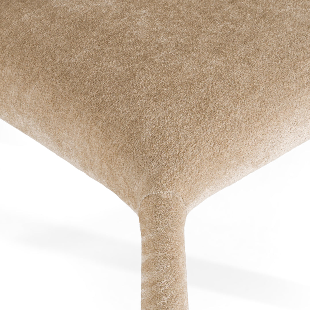 Homan  Modern Beige Velvet Dining Chair