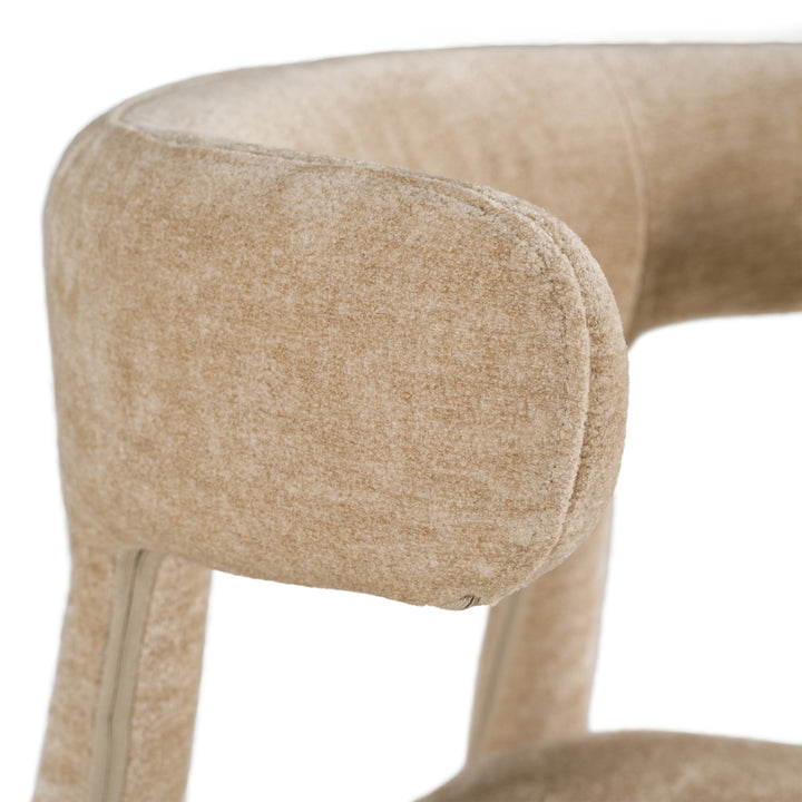 Homan  Modern Beige Velvet Dining Chair
