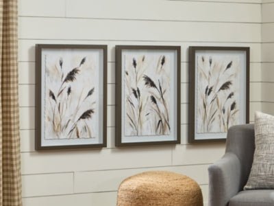 Honslow Wall Art (Set of 3) - Beige Framed Print Set modern furniture Contempo Furniture