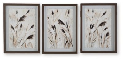 Honslow Wall Art (Set of 3) - Beige | Ashley Furniture