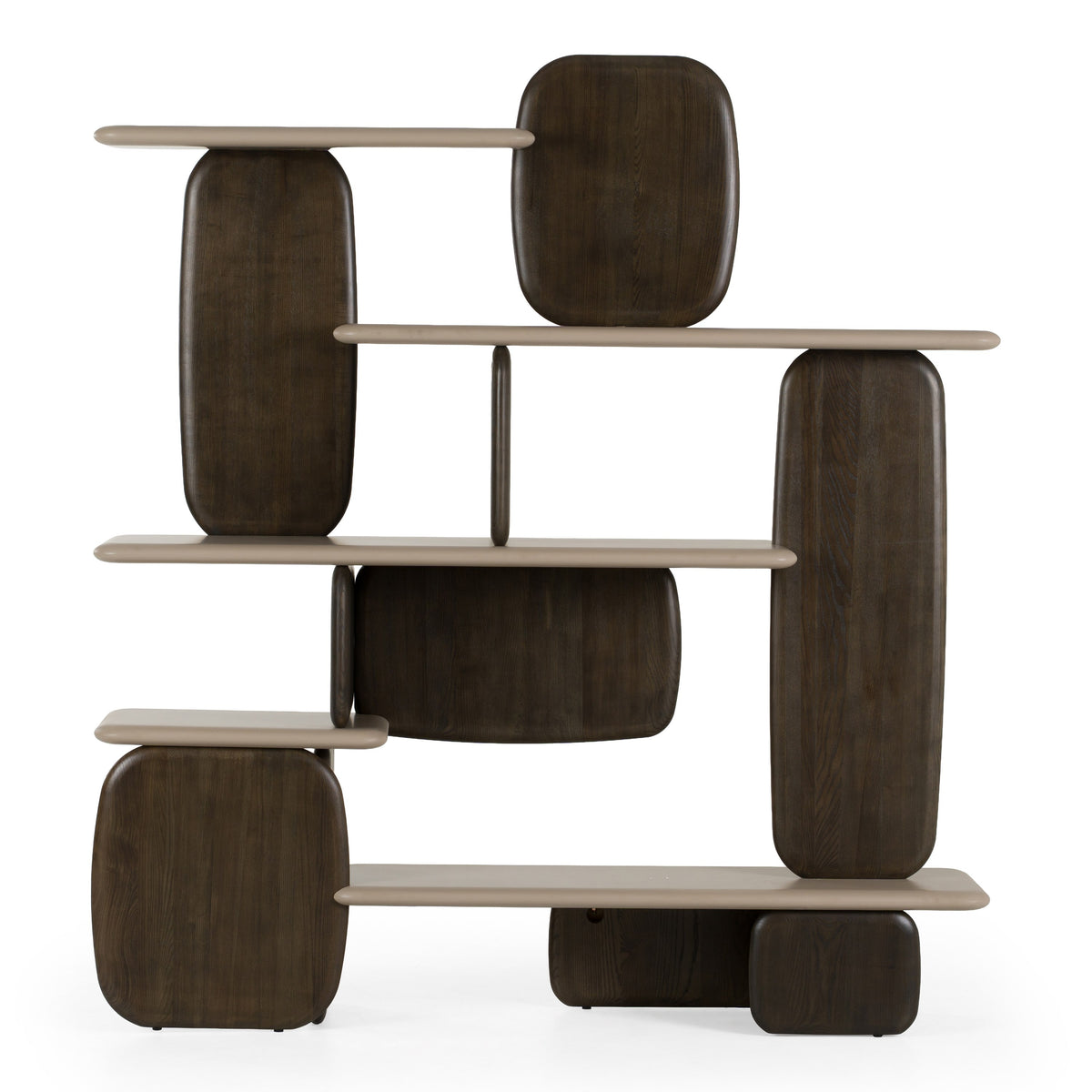 Horace - Contemporary Dark Brown + Taupe Bookshelf