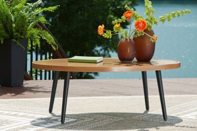 Horizon Hall Outdoor Coffee Table - Light Brown Coffee Table modern furniture Contempo Furniture