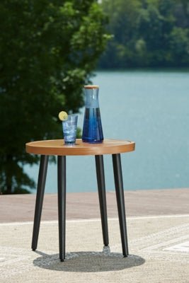 Horizon Hall Outdoor End Table - Light Brown End Table modern furniture Contempo Furniture