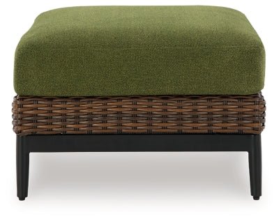Horizon Hall Outdoor Ottoman with Cushion - Dark Brown Ottoman modern furniture Contempo Furniture