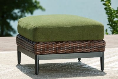 Horizon Hall Outdoor Ottoman with Cushion - Dark Brown Ottoman modern furniture Contempo Furniture