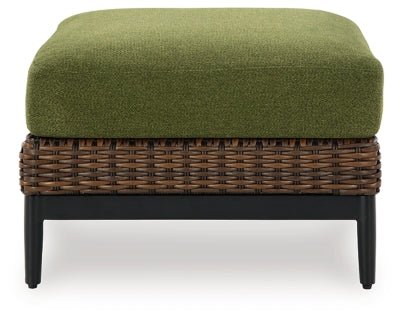 Horizon Hall Outdoor Ottoman with Cushion - Dark Brown Ottoman modern furniture Contempo Furniture