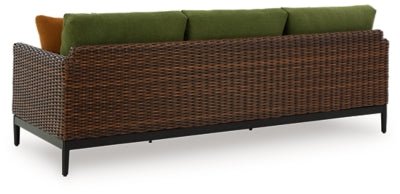Horizon Hall Outdoor Sofa with Cushion - Dark Brown Outdoor Seating modern furniture Contempo Furniture