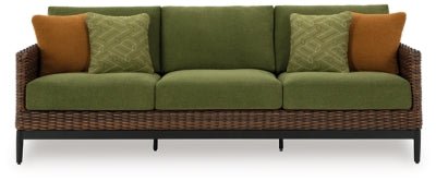 Horizon Hall Outdoor Sofa with Cushion - Dark Brown Outdoor Seating modern furniture Contempo Furniture