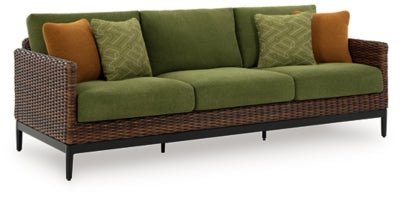Horizon Hall Outdoor Sofa with Cushion - Dark Brown | Ashley Furniture