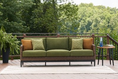 Horizon Hall Outdoor Sofa with Cushion - Dark Brown Outdoor Seating modern furniture Contempo Furniture