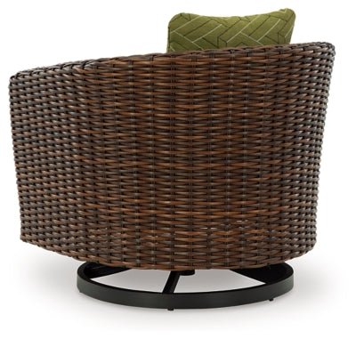 Horizon Hall Outdoor Swivel Lounge Chair with Cushion - Dark Brown Swivel Chair modern furniture Contempo Furniture