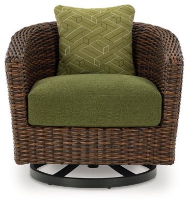 Horizon Hall Outdoor Swivel Lounge Chair with Cushion - Dark Brown Swivel Chair modern furniture Contempo Furniture