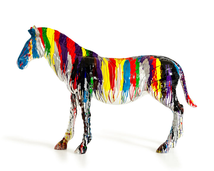 Large Rainbow Zebra Sculpture