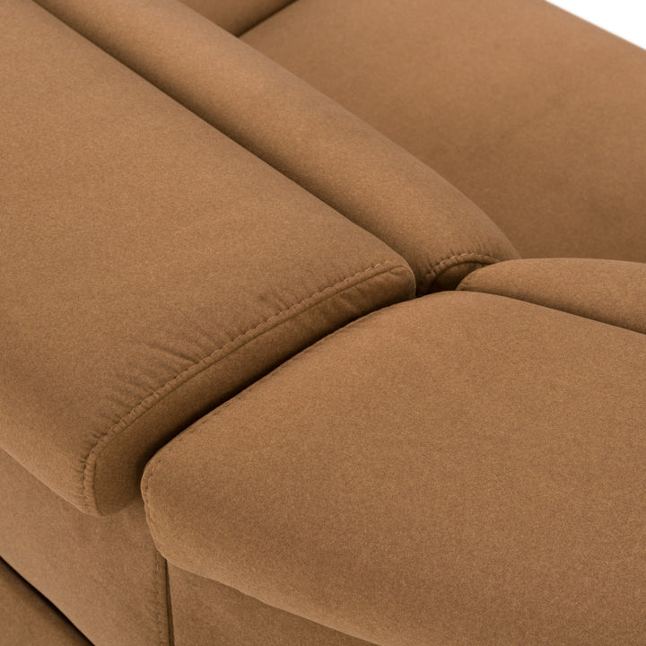 Horton - Modern Brown Fabric Sectional w/ 3 Recliners