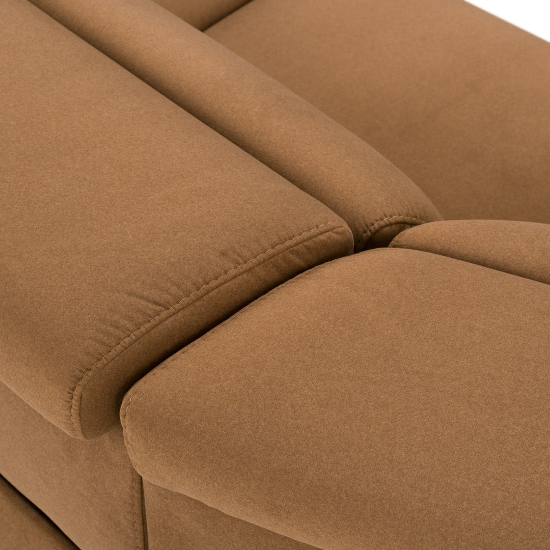 Horton - Modern Brown Fabric Sectional w/ 3 Recliners