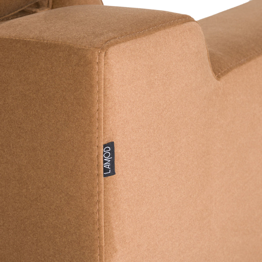 Horton - Modern Brown Fabric Sectional w/ 3 Recliners