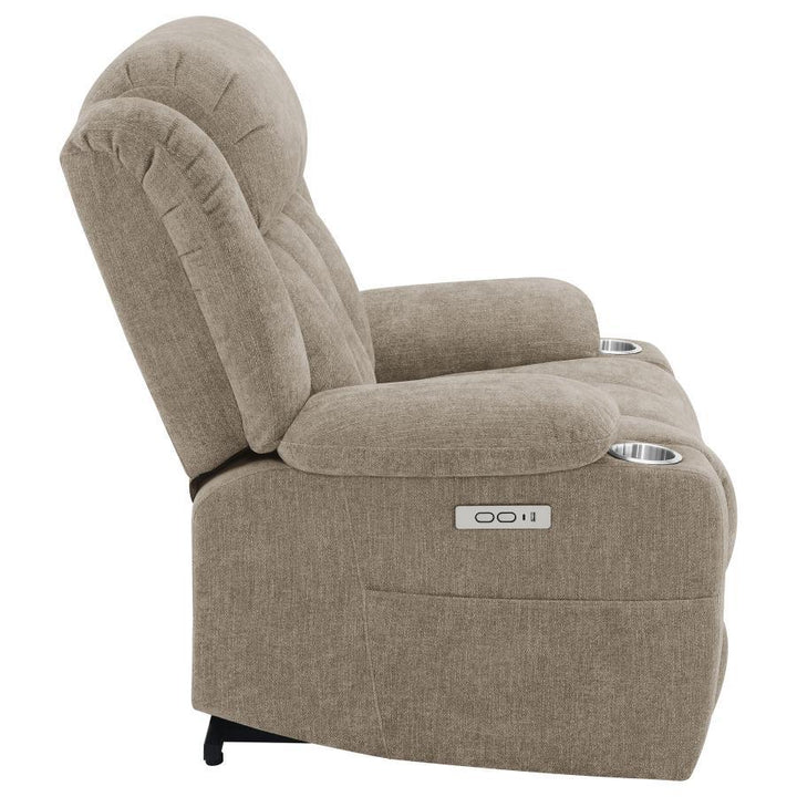 Houston - Upholstered Power Lift Recliner Chair - Camel Lift Chair modern furniture Contempo Furniture
