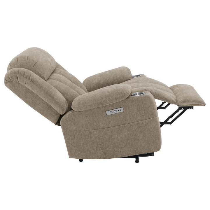 Houston - Upholstered Power Lift Recliner Chair - Camel Lift Chair modern furniture Contempo Furniture