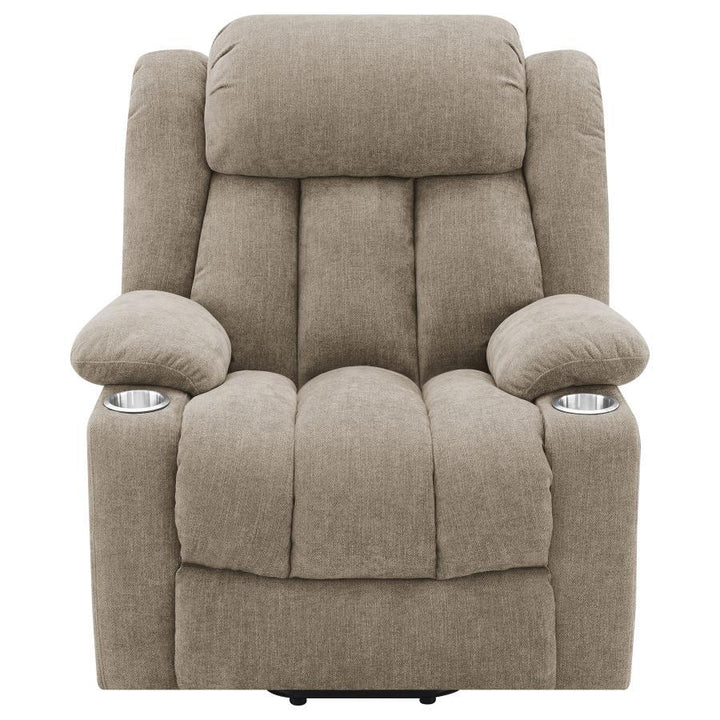 Houston - Upholstered Power Lift Recliner Chair - Camel Lift Chair modern furniture Contempo Furniture