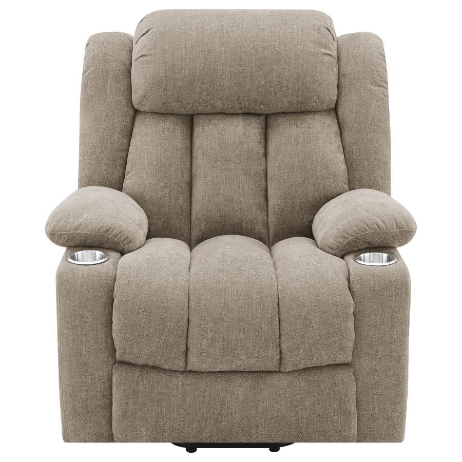 Houston - Upholstered Power Lift Recliner Chair - Camel Lift Chair modern furniture Contempo Furniture