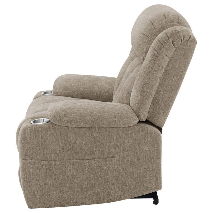 Houston - Upholstered Power Lift Recliner Chair - Camel Lift Chair modern furniture Contempo Furniture