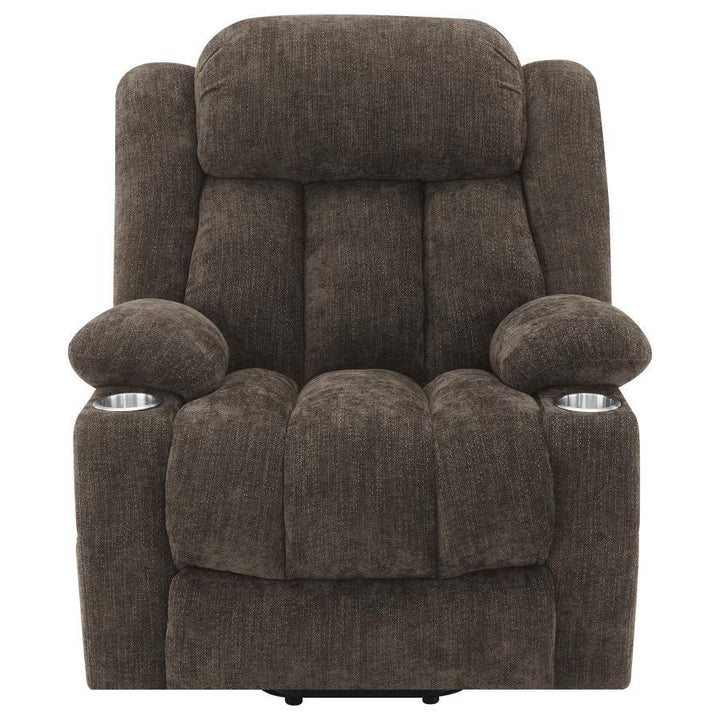 Houston - Upholstered Power Lift Recliner Chair - Dark Brown Lift Chair modern furniture Contempo Furniture