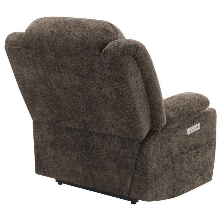 Houston - Upholstered Power Lift Recliner Chair - Dark Brown Lift Chair modern furniture Contempo Furniture