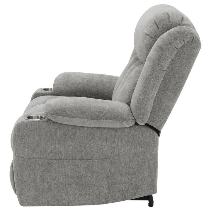 Houston - Upholstered Power Lift Recliner - Gray Lift Chair modern furniture Contempo Furniture
